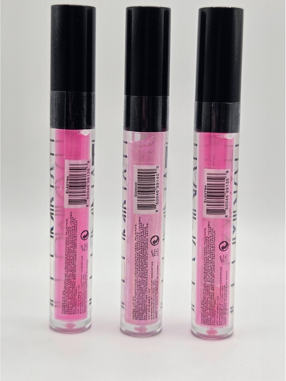 Illuminati Cosmetics Lip Gloss Lot of 3 Cosmo & Electra Pink Shimmer Gloss New - Picture 3 of 3